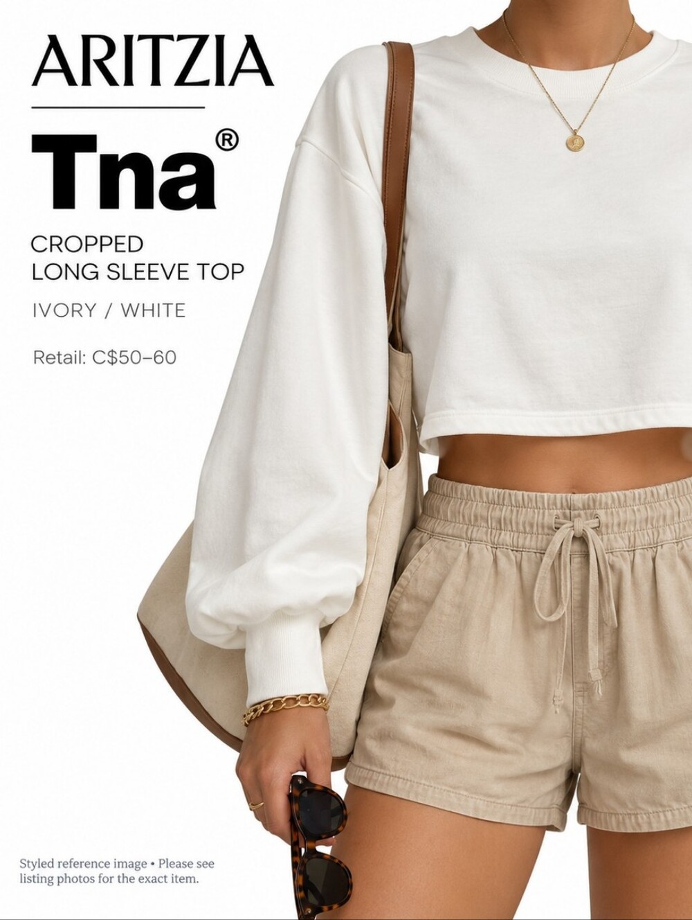 Tna Tour Cropped Longsleeve Top in White XS